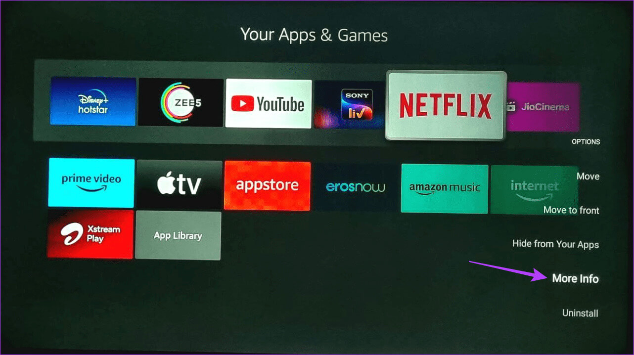 Select-More-Info كيفية تحديث برامج وتطبيقات Fire TV Stick