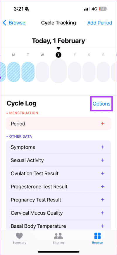Select-Options-1 ما هو تتبع الدورة الشهرية على Apple Watch وكيفية إعداده