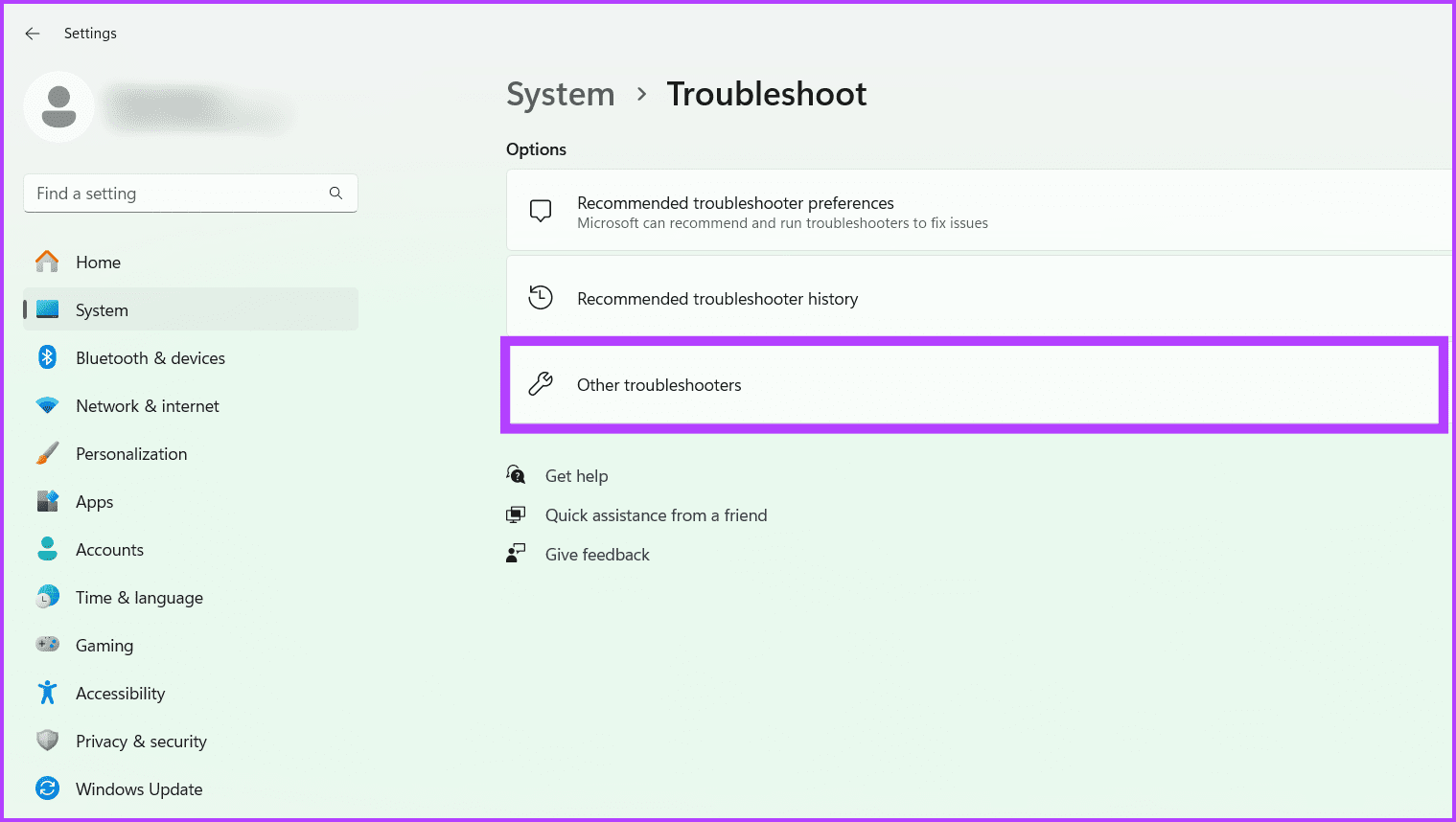 Select-Other-troubleshooters-from-the-options 8 طرق لإصلاح خطأ التثبيت 0x80070103 على Windows 11