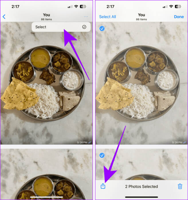 Select-Photos-to-Save-768x820-1 كيفية حفظ صور/فيديوهات WhatsApp في المعرض على iPhone وAndroid وWeb