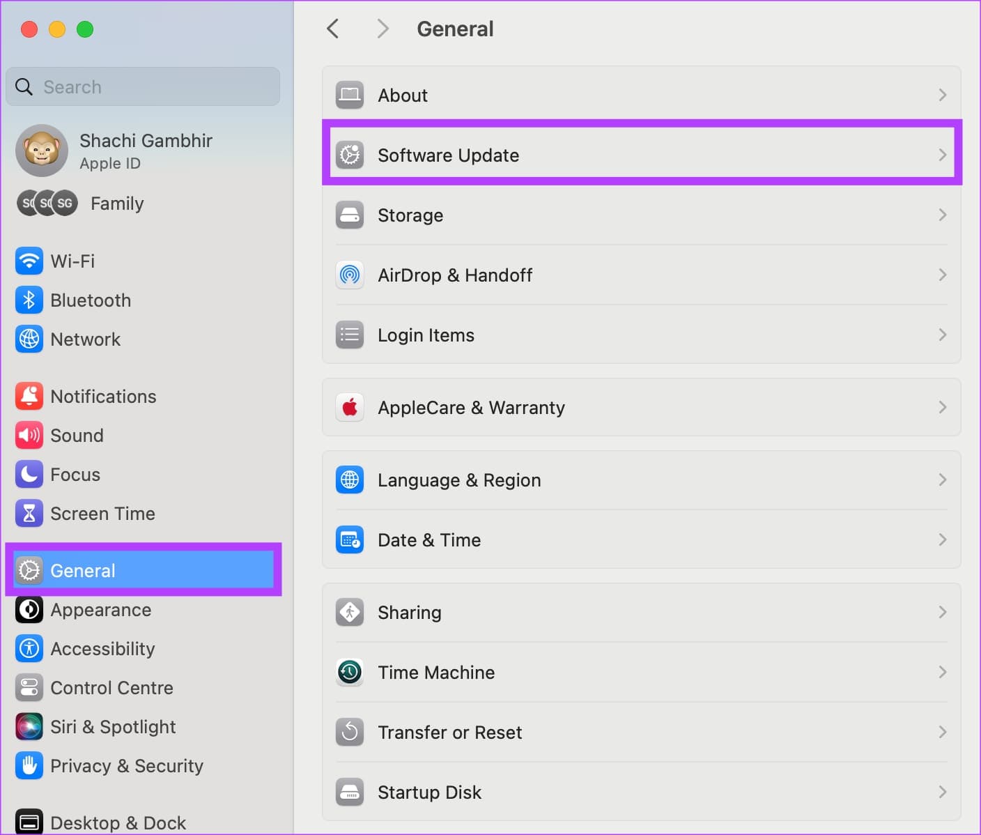 Select-Software-Update-Mac لماذا لا يمكنني تحديث جهاز MacBook وكيفية إصلاحه
