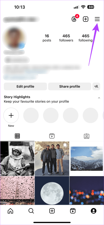 Select-Three-Lines 8 طرق لإصلاح مشكلة عدم ظهور الموسيقى في منشور Instagram