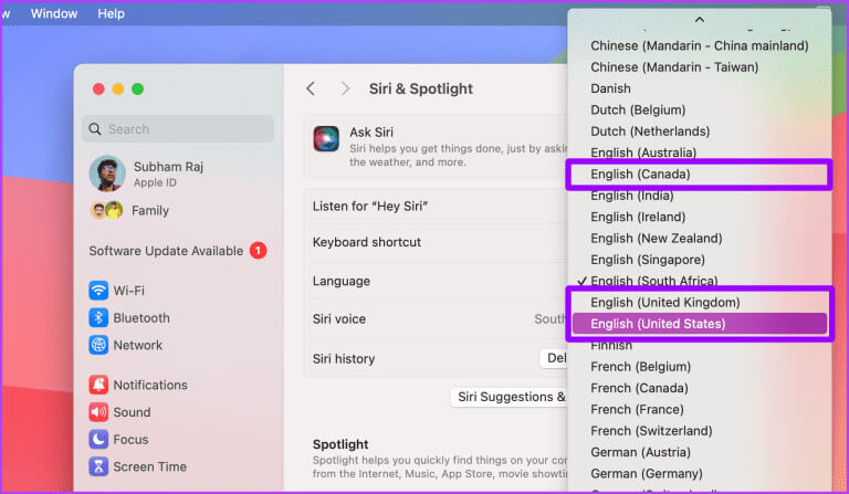 Select-a-Language-for-Siri-on-Mac-768x447-1 كيفية تغيير كلمة تنبيه Siri من "Hey Siri" إلى "Siri" على جميع الأجهزة