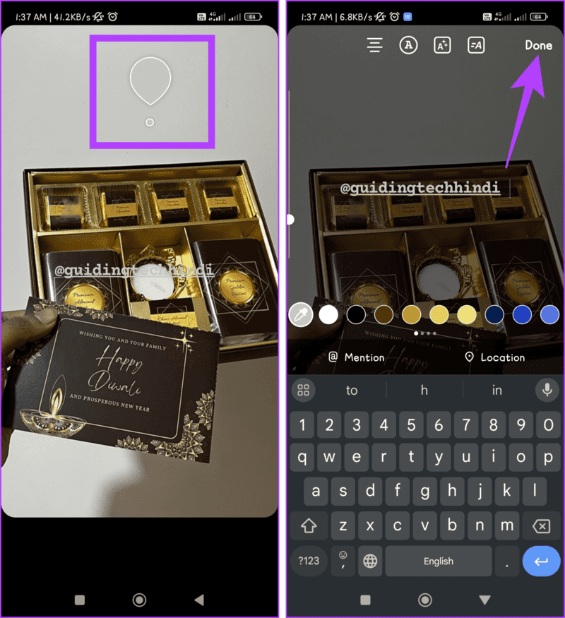 Select-a-color-from-the-image-by-dragging-it-to-the-desired-spot-and-tap-Done-when-youre-finished-1405x1536-1 كيفية وضع علامة/إشارة إلى شخص ما في قصة Instagram دون ظهوره