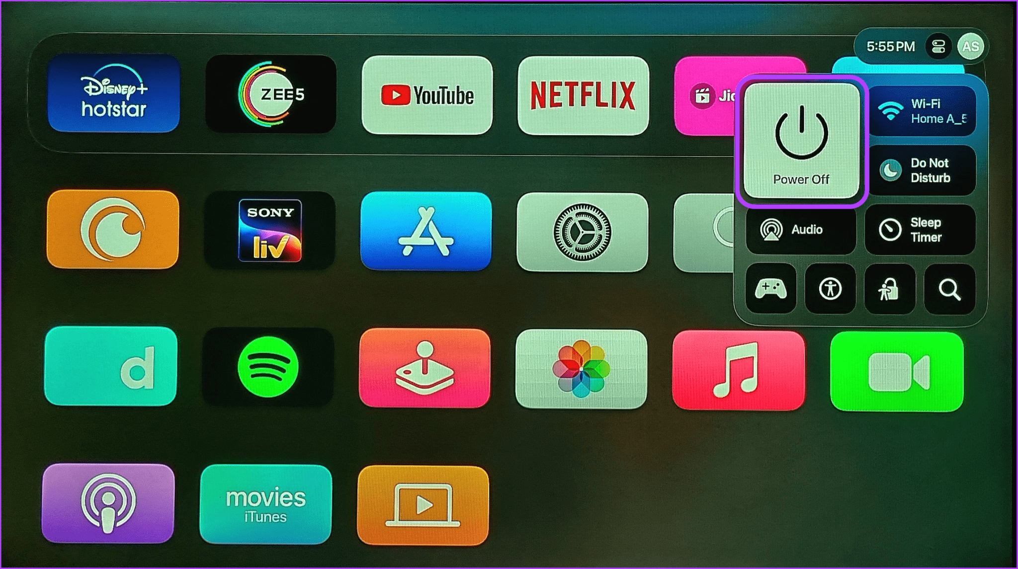 Select-power-off-2048x1145-1 كيفية إيقاف تشغيل Apple TV باستخدام جهاز التحكم عن بعد أو بدونه