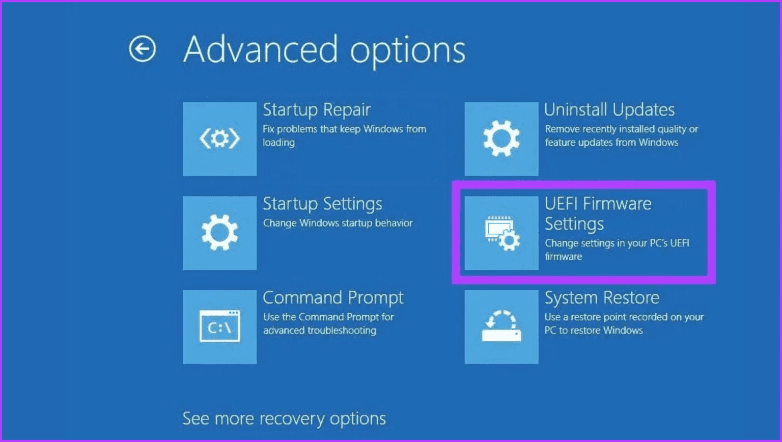 Select-the-UEFI-Firmware-Settings-1536x868-1 7 طرق لإصلاح خطأ الضوء الأحمر على اللوحة الأم