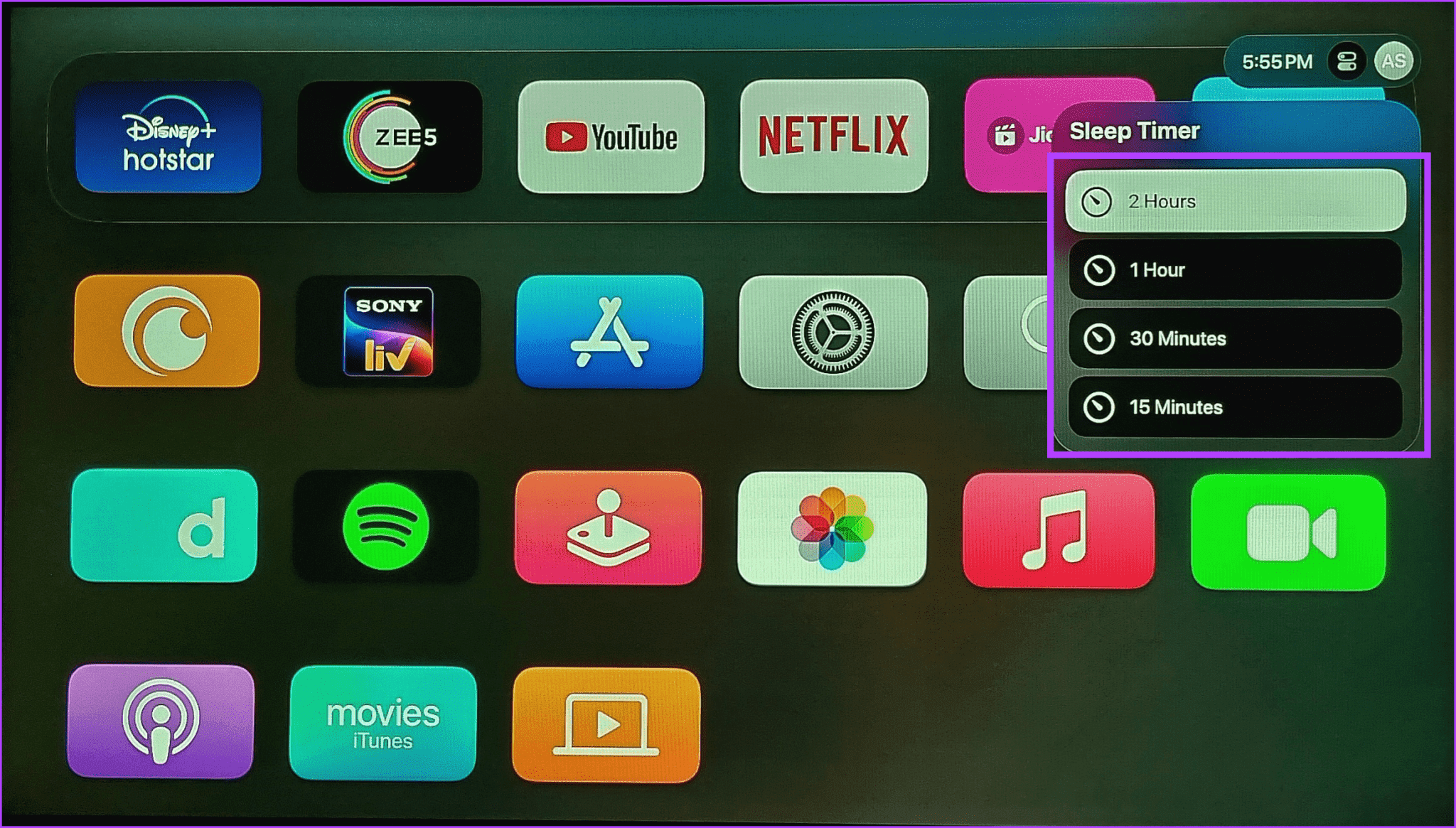 Select-timer-duration-2048x1165-1 كيفية إيقاف تشغيل Apple TV باستخدام جهاز التحكم عن بعد أو بدونه