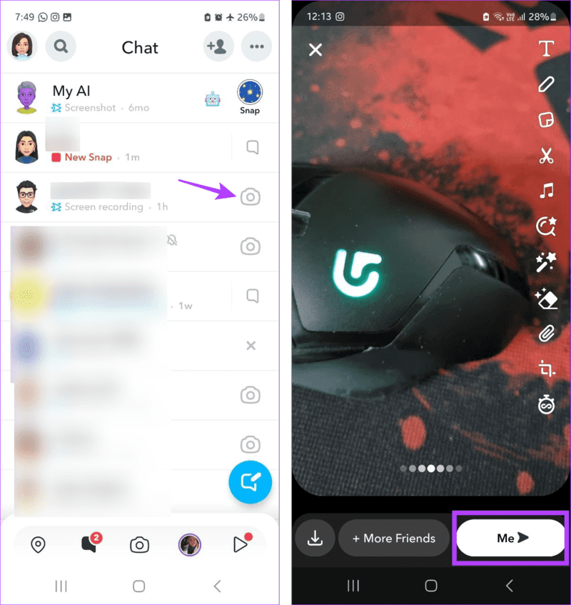 Send-Snap-one-by-one كيفية إرسال Snap للجميع مرة واحدة على Snapchat