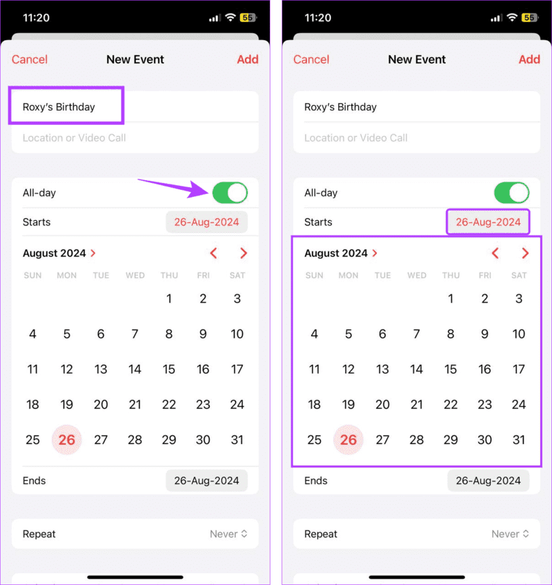Set-birthday-date كيفية إضافة ورؤية أعياد الميلاد على تقويم iPhone