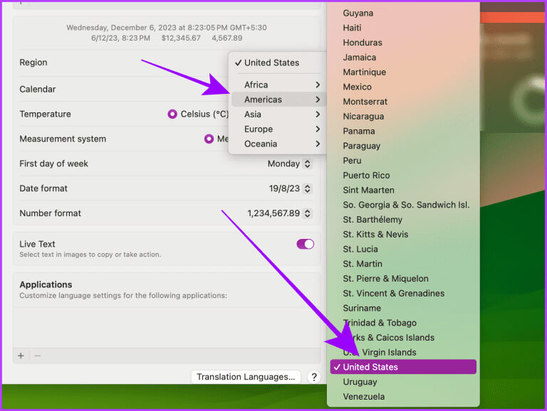 Set-the-Region-to-United-States-on-Mac-768x578-1 كيفية تغيير كلمة تنبيه Siri من "Hey Siri" إلى "Siri" على جميع الأجهزة