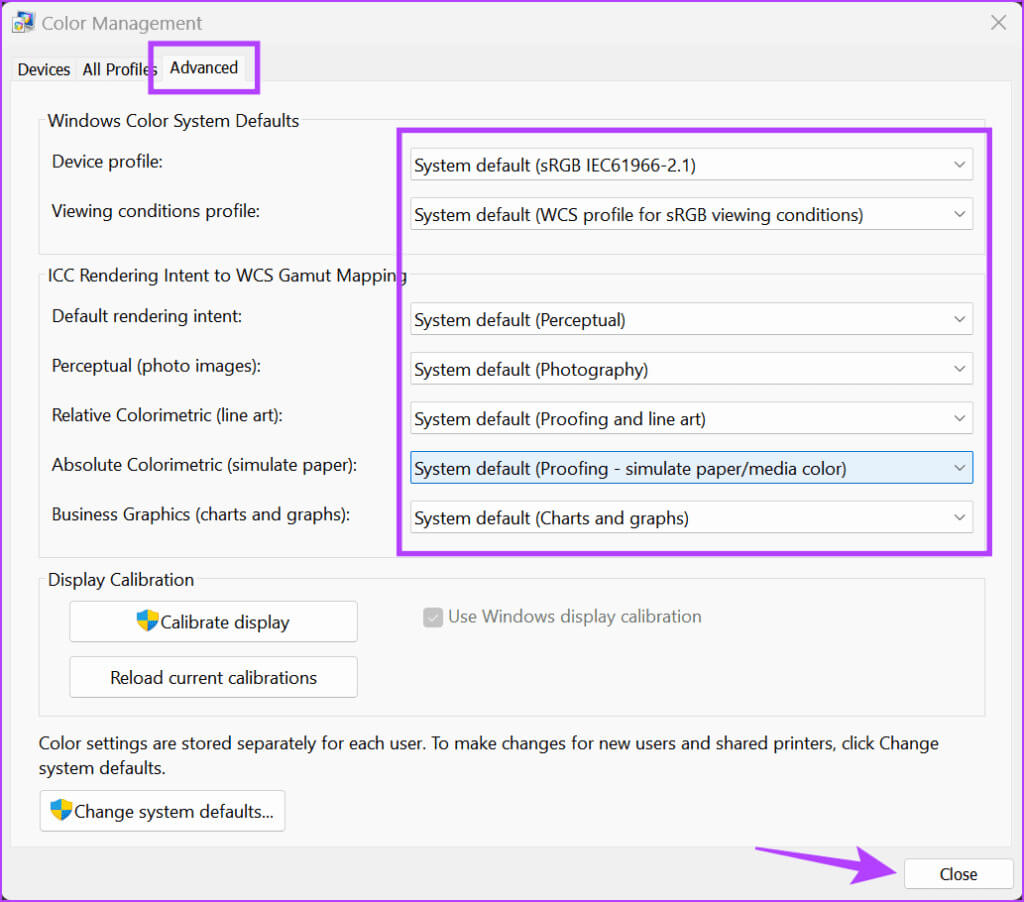 Set-to-default-1024x902-1 9 طرق لإصلاح مشكلة اللون الأصفر على Windows 11
