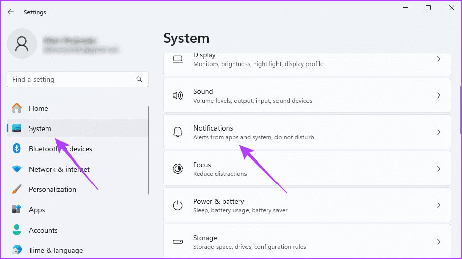 Settings-Notifications أفضل 5 طرق لتعطيل النصائح والاقتراحات على Windows 11