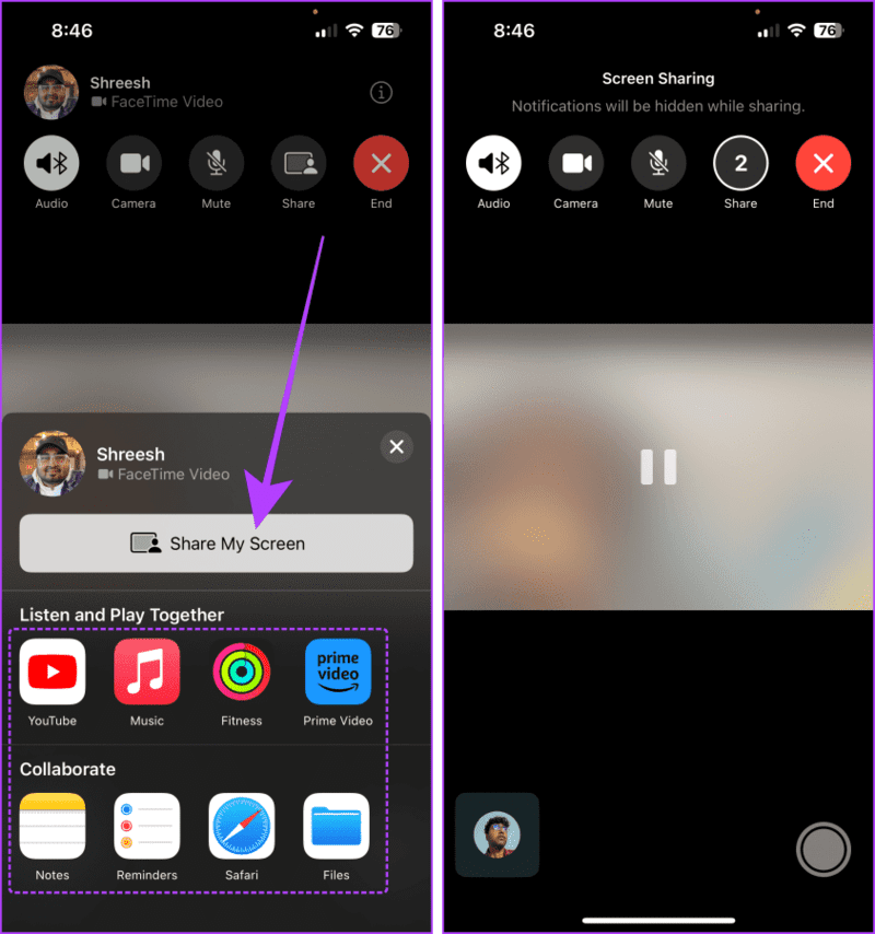 Share-Your-Screen-in-FaceTime-on-iPhone كيفية مشاركة شاشتك في FaceTime على iPhone وiPad وMac