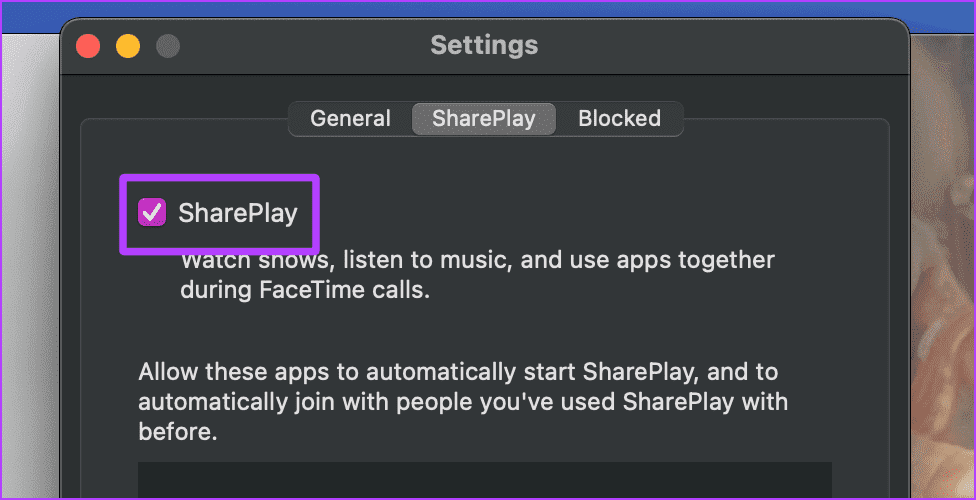 SharePlay-FaceTime-Settings-Mac كيفية مشاركة شاشتك في FaceTime على iPhone وiPad وMac