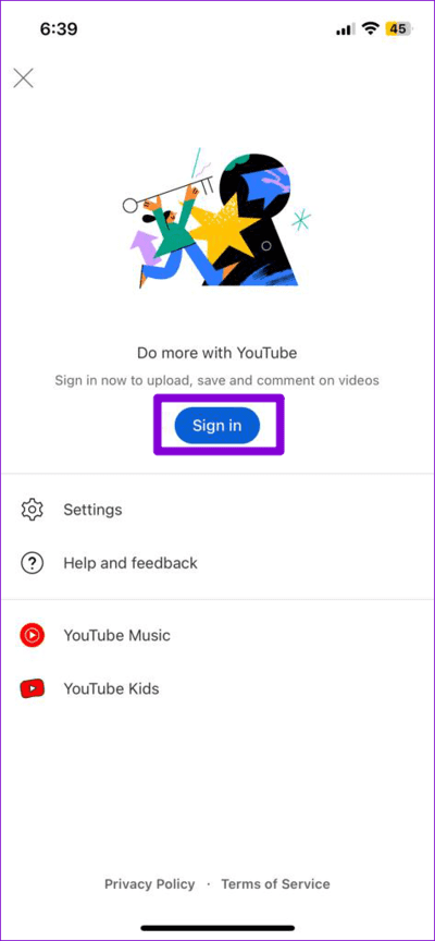 Sign-Into-the-YouTube-App-1 أفضل 10 إصلاحات لعدم إمكانية نشر التعليقات على مقاطع الفيديو على YouTube