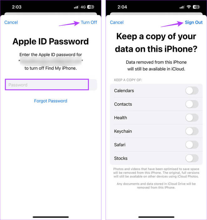 Sign-Out-of-iCloud-2 9 طرق لمنع ظهور سجل المكالمات على جهاز iPhone آخر