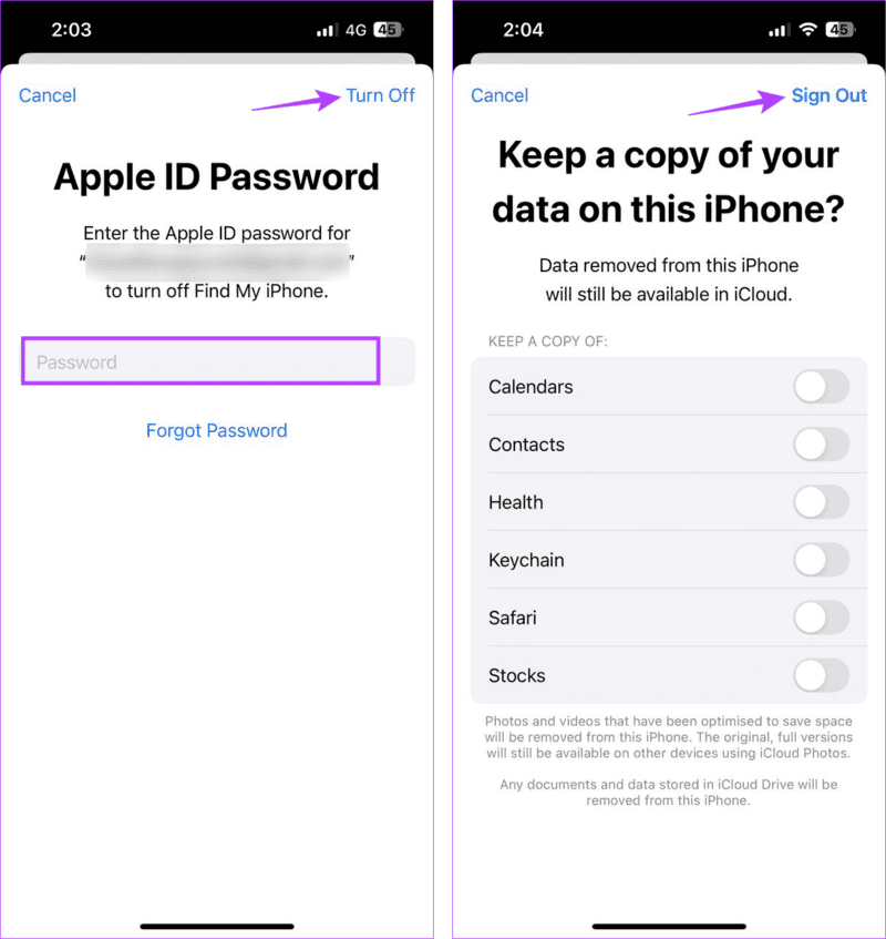 Sign-Out-of-iCloud-3 9 طرق لإزالة علامة التعجب في تطبيق Messages على iPhone