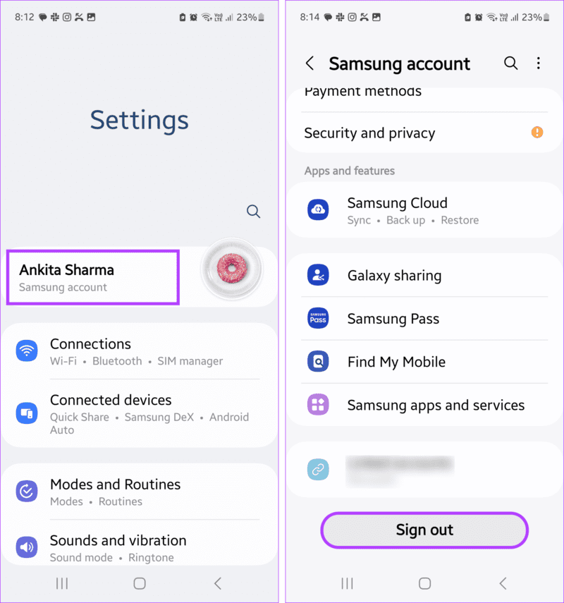 Sign-out-Samsung-Account-1916x2048-1 10 طرق لإصلاح خطأ الرطوبة المكتشفة في منفذ الشحن على هواتف Samsung Galaxy