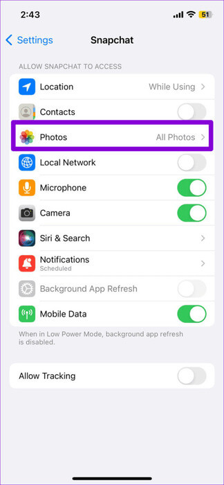 Snapchat-App-Permissions-474x1024-1 أفضل 7 إصلاحات لمشكلة ظهور الشاشة البيضاء في Snapchat على Android وiPhone