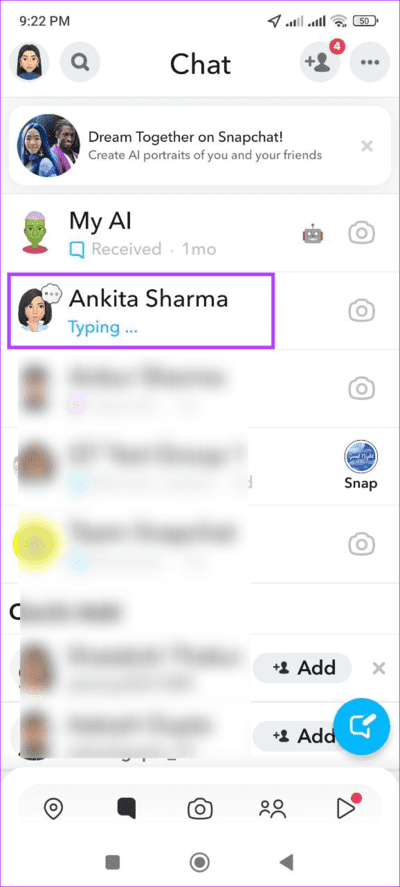 Snapchat-typing-notification-1 كيفية إيقاف تشغيل إشعارات الكتابة على Snapchat
