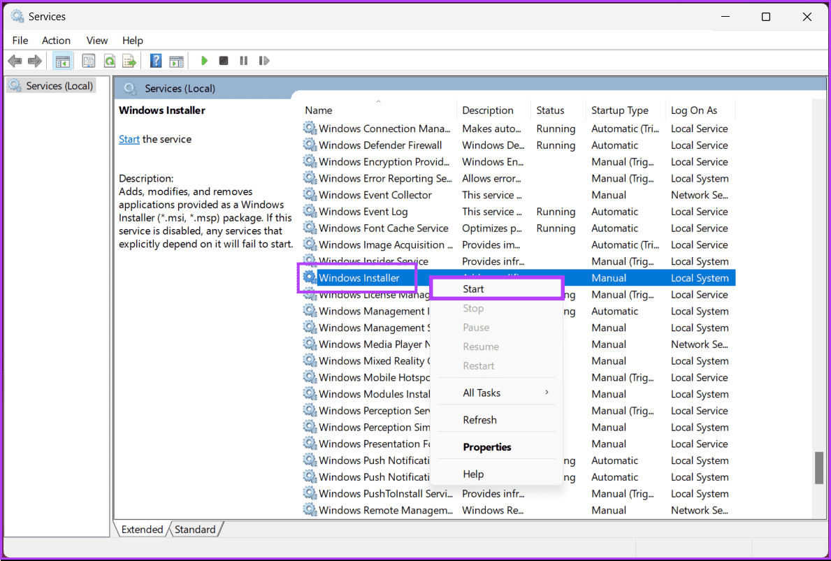 Start-Windows-Update-Service 8 إصلاحات لمشكلة "جهازك يفتقد إصلاحات هامة تتعلق بالأمان والجودة" على Windows