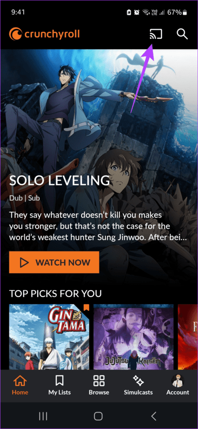 Stop-Crunchyroll-casting 9 طرق لإصلاح عدم عمل أو لا يتم تحميل تطبيق Crunchyroll على هاتفك