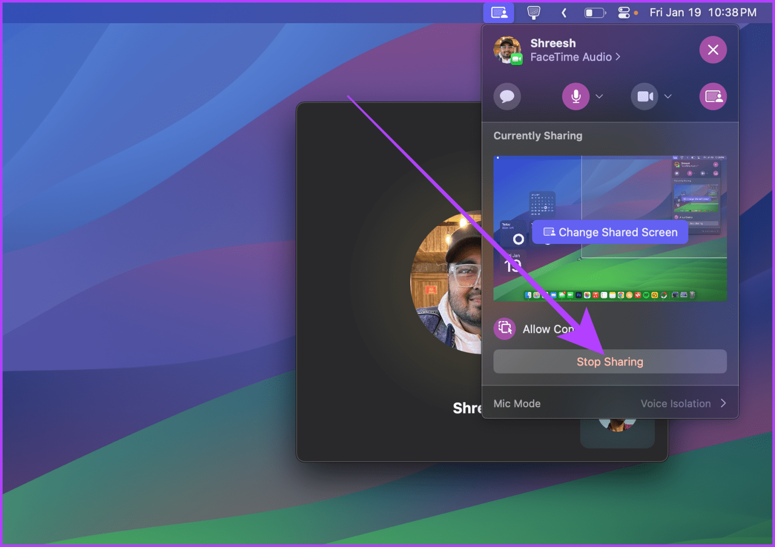 Stop-Screen-Sharing-Mac-1536x1085-1 كيفية مشاركة شاشتك في FaceTime على iPhone وiPad وMac