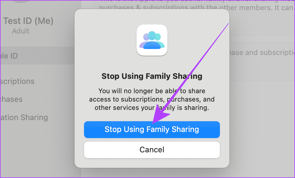 Stop-Using-Family-Sharing-Mac كيفية ترك المشاركة العائلية على iPhone وiPad وMac