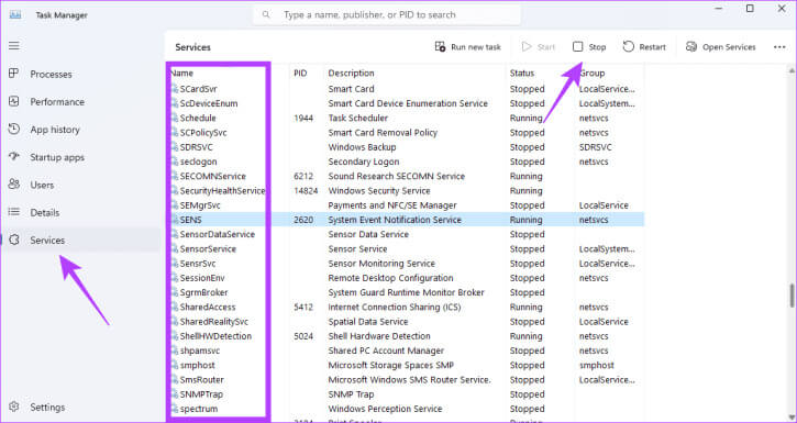 Stop-services-1-725x385-1 أفضل 7 إصلاحات لخطأ "موارد النظام غير كافية" على Windows 11
