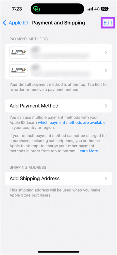 Tap-Edit كيفية إزالة طريقة الدفع من Apple ID وماذا تفعل إذا لم تتمكن من ذلك