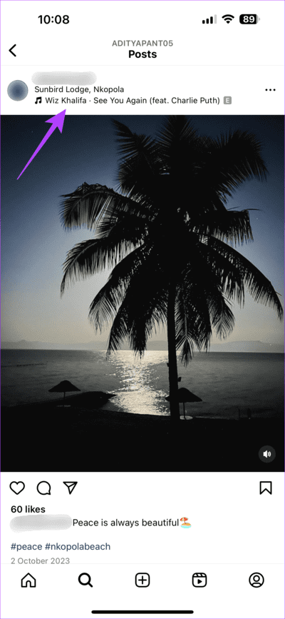 Tap-Music-From-Post 8 طرق لإصلاح مشكلة عدم ظهور الموسيقى في منشور Instagram