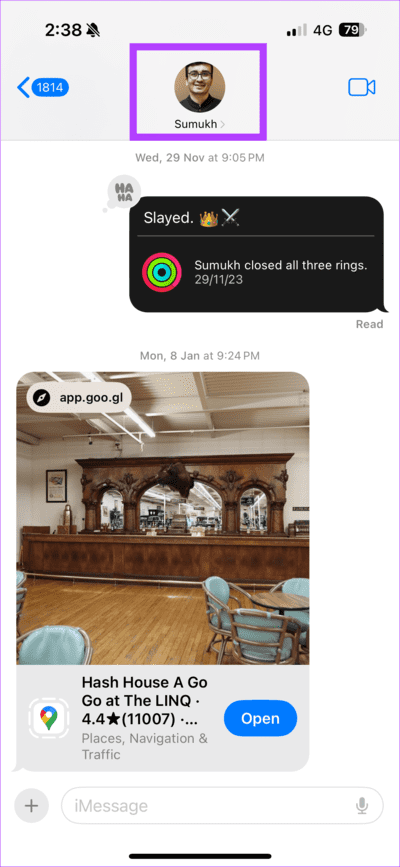Tap-Name-Messages كيفية إيقاف حفظ الصور من الرسائل إلى ألبوم كاميرا iPhone