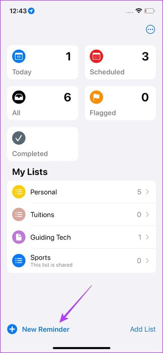 Tap-on-New-Reminder-1 9 طرق لإصلاح عدم عمل تذكيرات iPhone في iOS 17