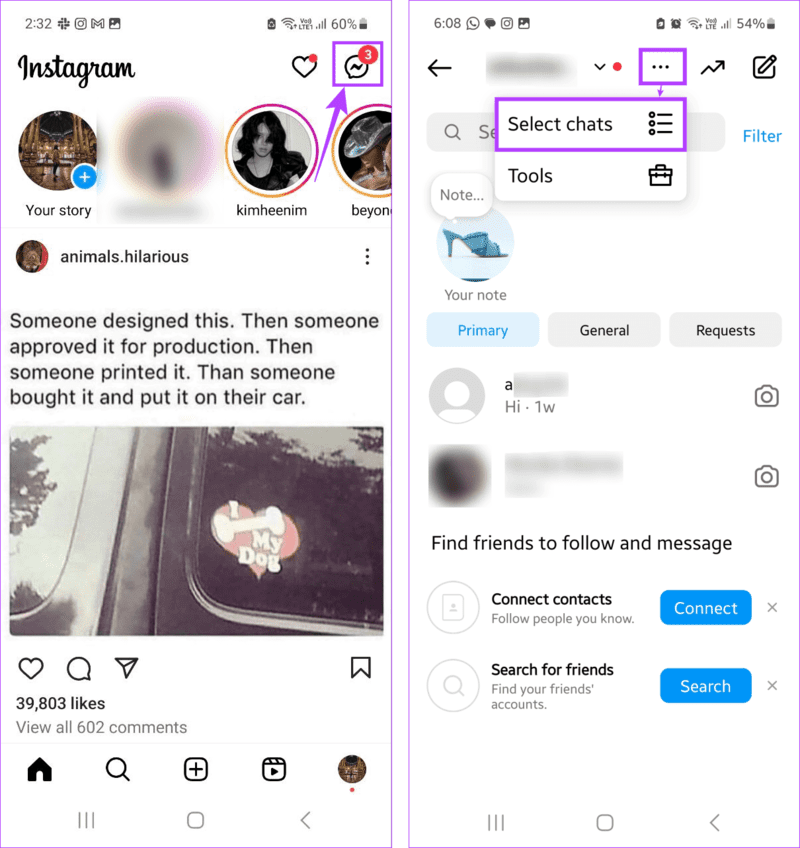 Tap-on-three-dot-icon-1 كيفية إلغاء رؤية أو قراءة الرسائل على Instagram