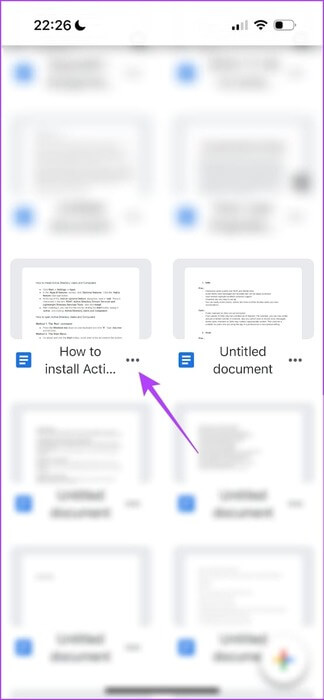 Tap-on-three-dots-icon-Google-Docs كيفية استخدام Google Docs في وضع عدم الاتصال على سطح المكتب والهاتف المحمول