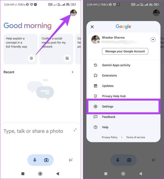 Tap-on-your-Profile-picture-and-go-to-Settings-935x1024-1 كيفية التبديل من Google Assistant إلى Gemini AI على Android