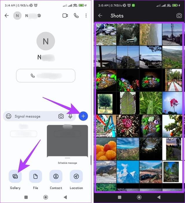 Tap-the-plus-icon-choose-Gallery-and-pick-an-image-or-video-from-your-gallery-935x1024-1 كيفية جدولة الرسائل على تطبيق Signal
