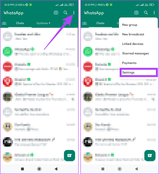 Tap-the-three-dots-and-choose-Settings-937x1024-1 كيفية إعداد واستخدام WhatsApp Passkeys