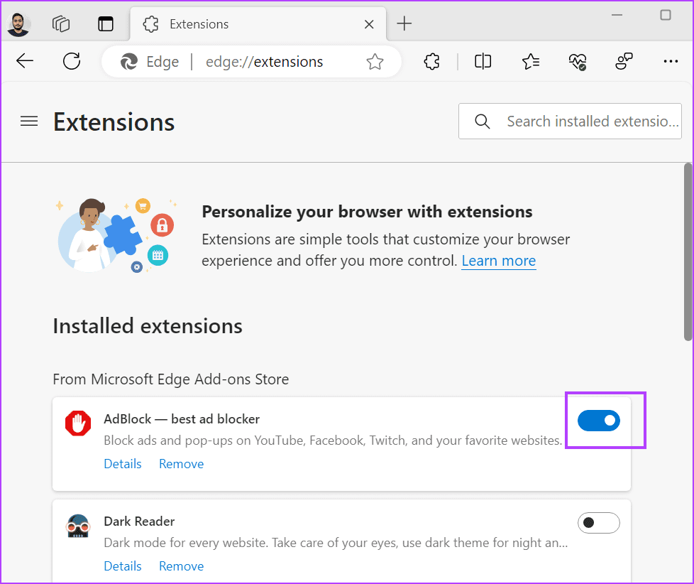 Temporarily-Disable-Installed-Extensions-2 أفضل 8 إصلاحات لخطأ "إعدادات الشبكة تمنع الوصول" في Bing AI