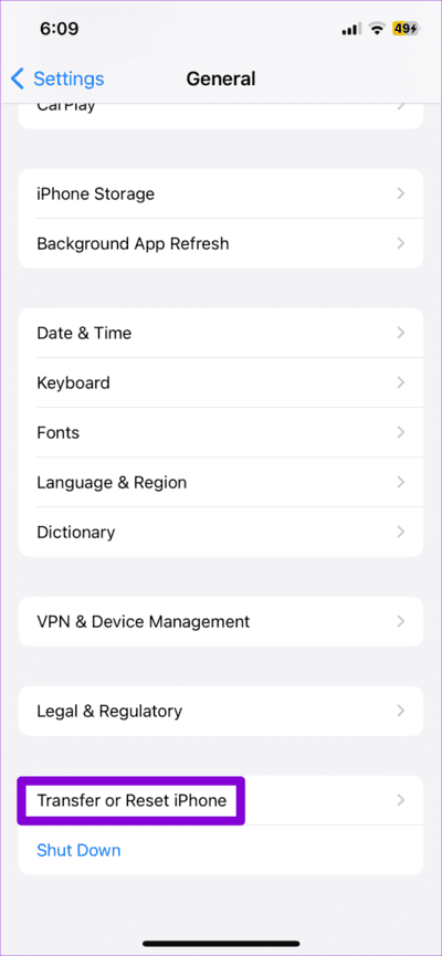 Transfer-or-Reset-iPhone-10-710x1536-1 أفضل 10 إصلاحات لاستمرار فقد اتصال المكالمات على جهاز iPhone