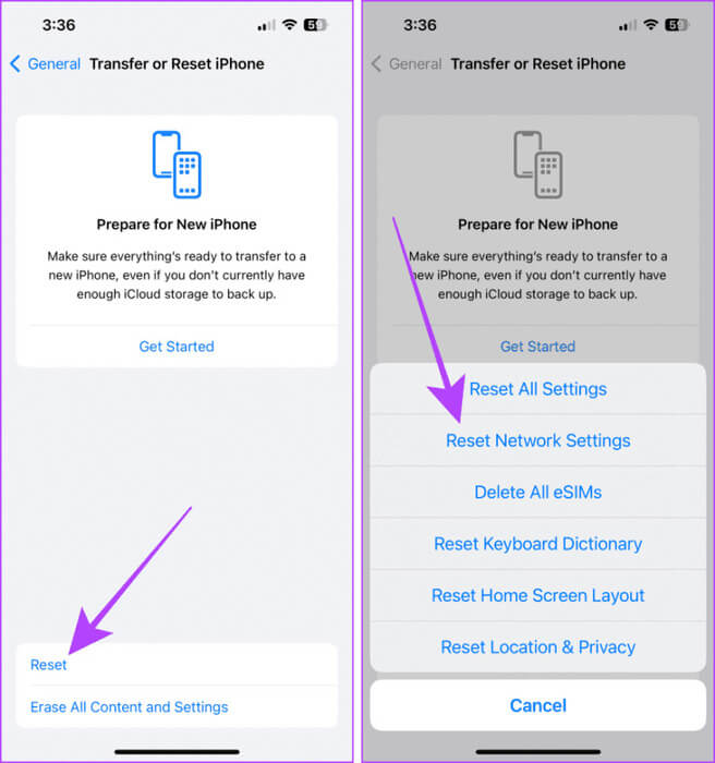Transfer-or-Reset-iPhone-Settings-768x820-2 أفضل 7 إصلاحات لعدم عمل تطبيق Apple Translate على iPhone