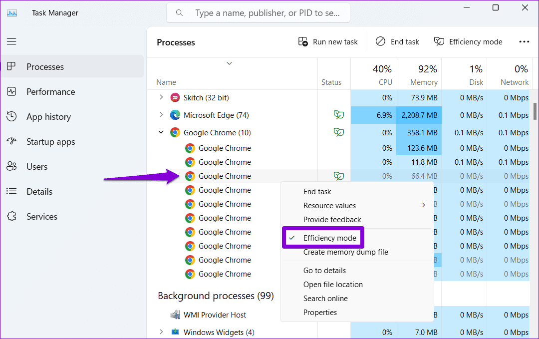 كيفية تعطيل وضع الكفاءة لمتصفح Google Chrome على Windows 11 - %categories