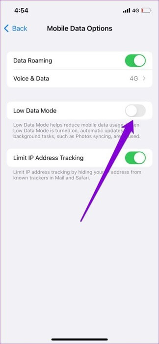 Turn-Off-Low-Data-Mode-on-Mobile-Data-4-474x1024-1 أفضل 9 إصلاحات لخطأ عدم وجود اتصال في Google Drive على Android وiPhone
