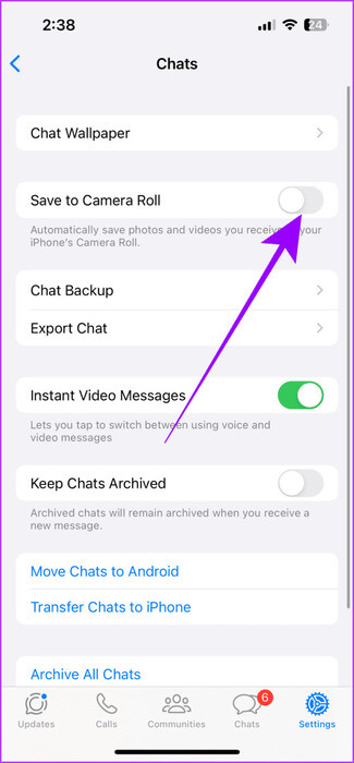 Turn-On-Save-to-Camera-Roll-for-all-WhatsApp-Chats-on-iPhone-475x1024-2 كيفية حفظ صور/فيديوهات WhatsApp في المعرض على iPhone وAndroid وWeb