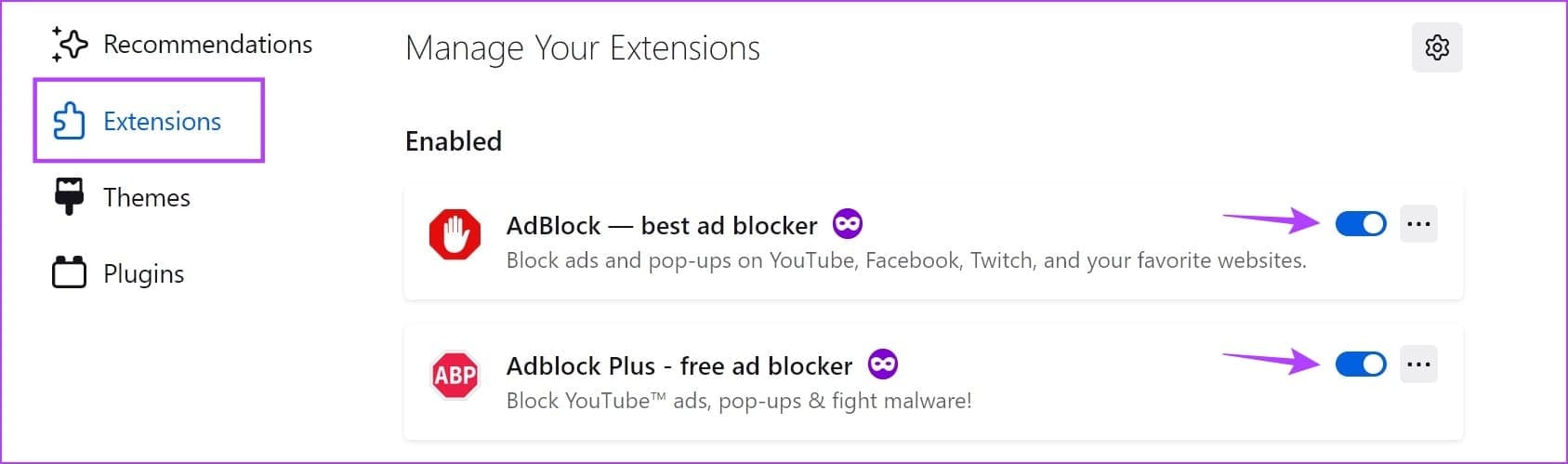 Turn-off-Firefox-extension-3 8 طرق لإصلاح مشكلة ظهور الشاشة السوداء في Crunchyroll