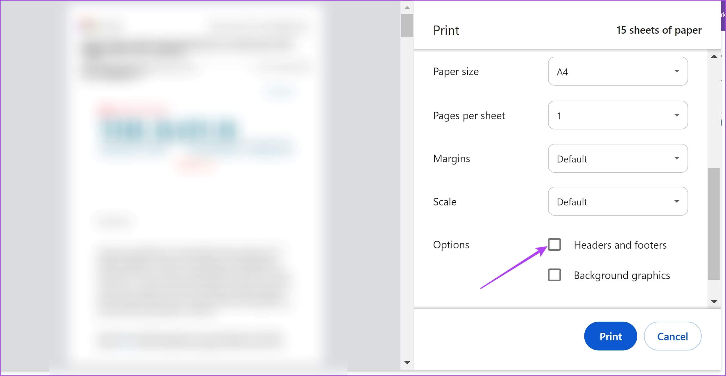 Turn-off-Headers-and-Footers كيفية طباعة رسائل البريد الإلكتروني من Gmail (Windows وMac وiPhone وAndroid)