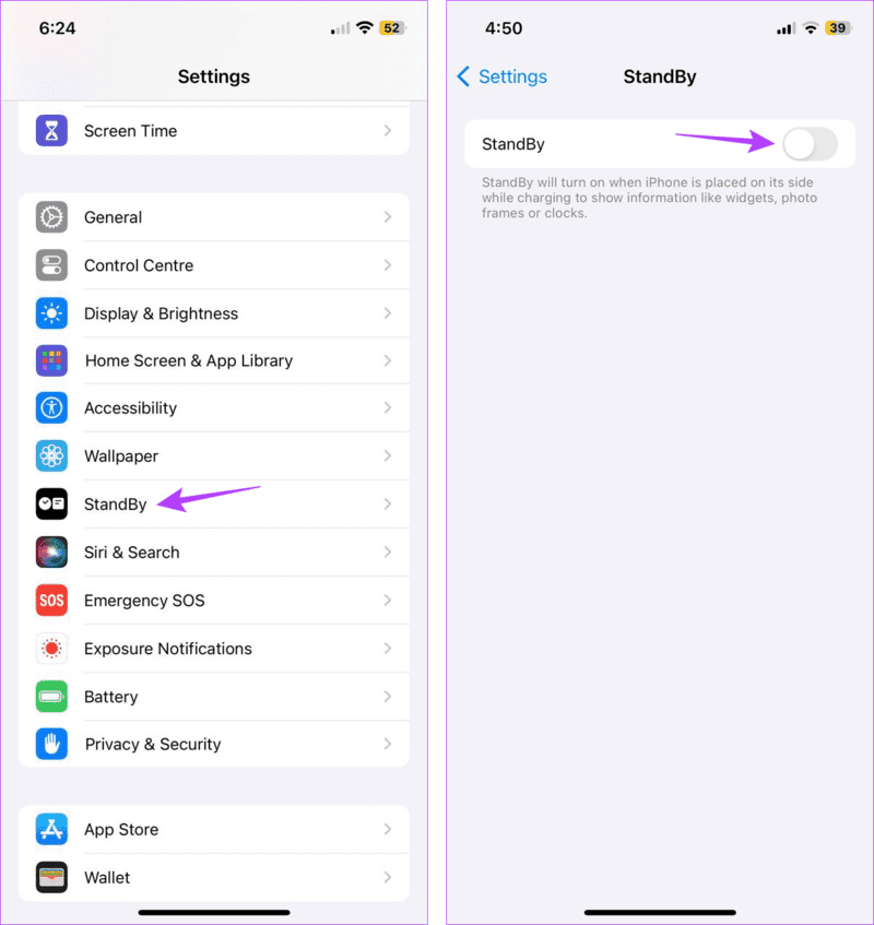 Turn-off-StandBy-Mode 11 طريقة لإصلاح مشكلة عمل الإنذار بدون صوت على iPhone