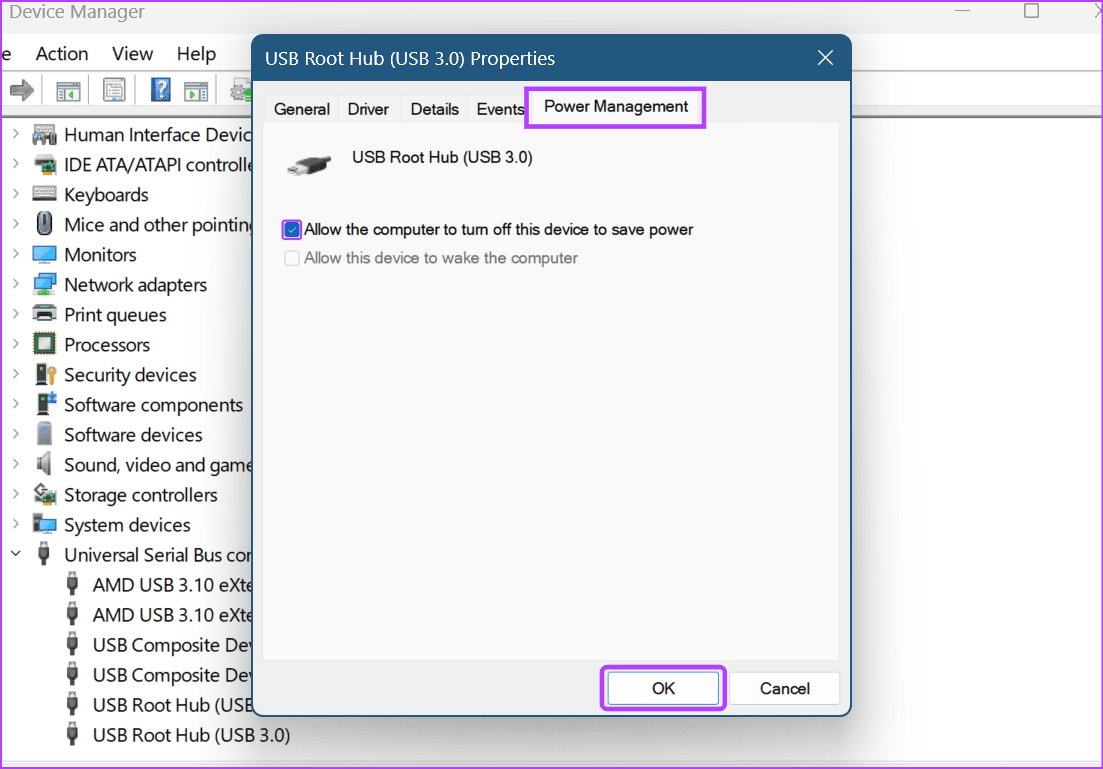 Turn-off-USB-power-saving كيفية تعطيل تعليق USB الانتقائي في Windows 11