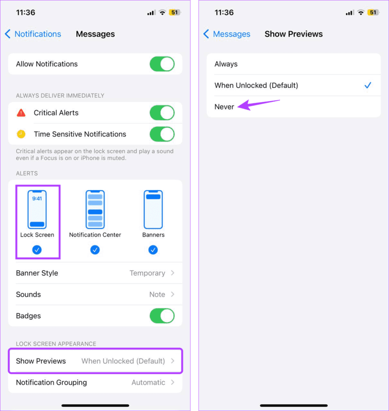 Turn-off-notifications-1 هل يمكنك إخفاء اسم المرسل في رسائل iPhone؟