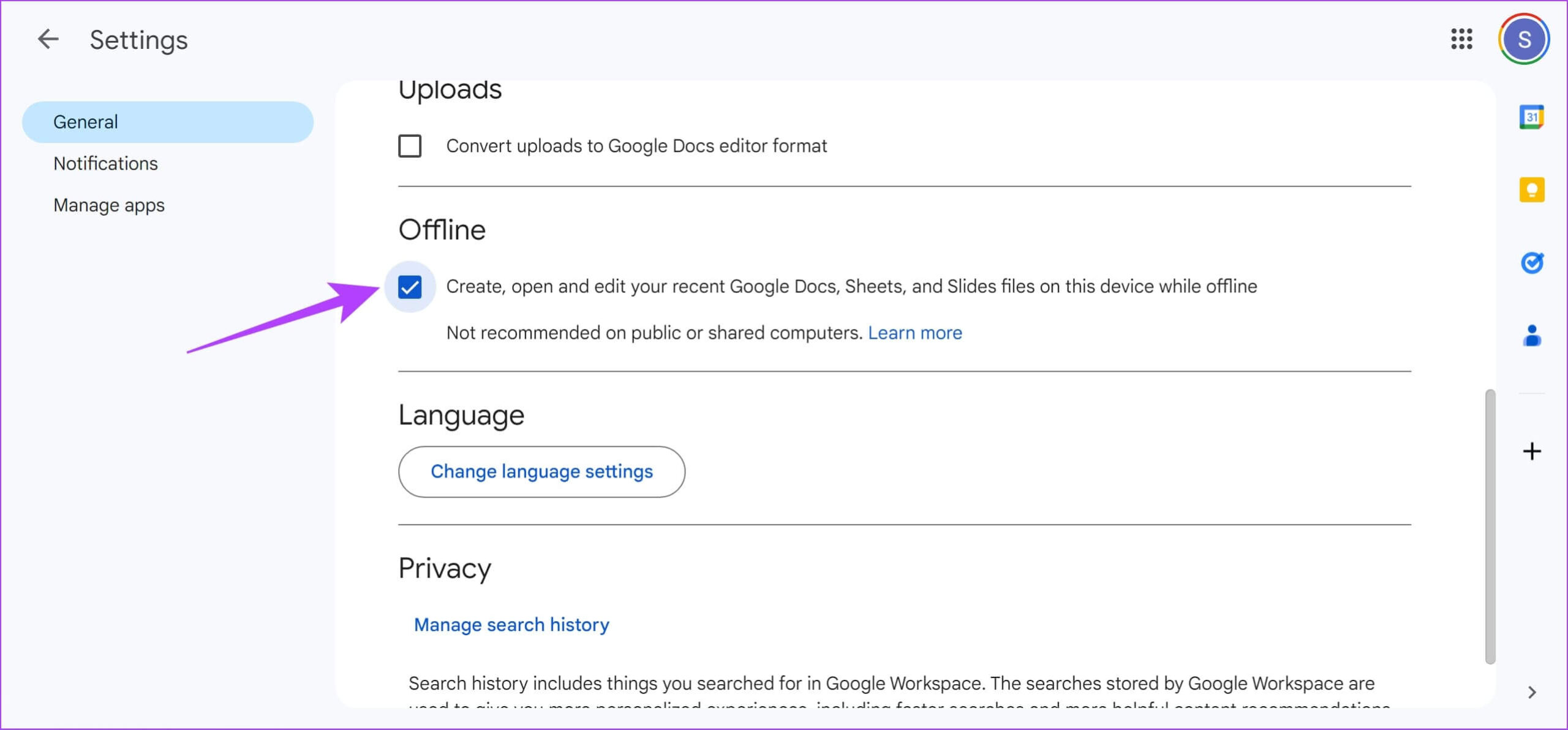 Turn-on-offline-editing-scaled كيفية استخدام Google Docs في وضع عدم الاتصال على سطح المكتب والهاتف المحمول